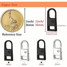 Urmspst Zipper Pull Replacement (Upgraded), 4 PCS Detachable Zipper Pull Oval Tabs For Luggage Clothing Jackets Backpacks Boots Purse Coat(4 Color Black, Silver, Gold,Gray ) - 4pcs - View 3