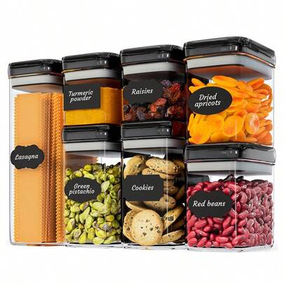 Siete juegos de contenedores de almacenamiento en la cocina, con tapa sellada, impermeable y a prueba de humedad