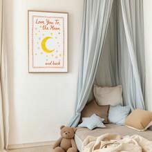 1幅“爱你到月球再返回”主题墙画，晚安主题儿童房装饰画，波西米亚风海报，床头装饰，北欧风游戏室装饰，新生儿礼物，可选无框或有框。 - 彩色 - 查看 5