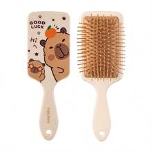 水豚大号卡通水豚头部按摩梳，女士防打结梳，气垫梳，可爱水豚气垫梳 | 日常护发+多功能生活伴侣，柔软可爱的水豚主题气垫梳，适合多种场景 - 香檳色 - 查看 8