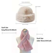 户外休闲欧美风百搭套装 - 蒙古帽、渔夫帽和配套围巾 情人节礼物 - 彩色 - 查看 12