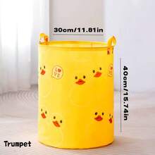 1pc Foldable Laundry Basket, Toy And Sundries Storage Dress Pants Shoes Jeans Boots Skirtlaundry Hamper,Washing Basketbathroom Organizer,Basket,Storage Basket,Foldable Laundry Basket - Yellow - View 3