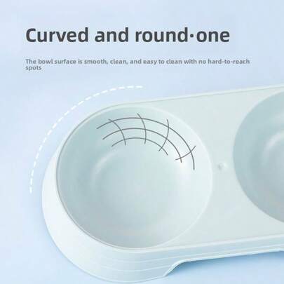Plastic Double Bowl Pet Food And Water Bowl For Cats And Dogs, Cat And Dog Pet Supplies