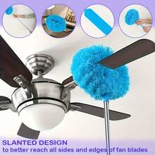 Ceiling Fan And Home Microfiber Duster – Detachable, Washable Design | Ideal Decoration Cleaning Supplies For Every New Home; Like New - 藍色 - 查看 1