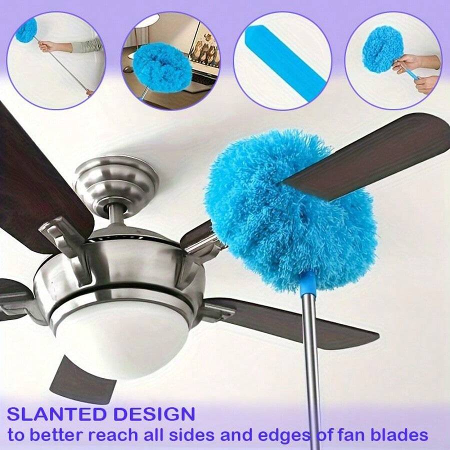 Ceiling Fan And Home Microfiber Duster – Detachable, Washable Design | Ideal Decoration Cleaning Supplies For Every New Home; Like New - 藍色 - 查看 1