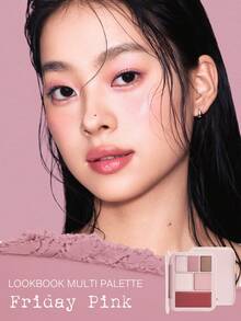 JOOCYEE LOOKBOOK 多功能彩妆盘，日常妆容盘，包含高光、腮红、修容、哑光和珠光中性色调，适合通勤使用。 - 「Friday Pink」 - 查看 6