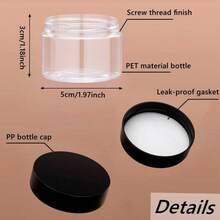 16 Pieces 1oz Plastic Container Jars With Inner Liners And Lids Leak - Proof Cosmetic Container Lotions, Making, Kitchen Use, Bath Salt, Travel Make Storage - 黑色 - 查看 2