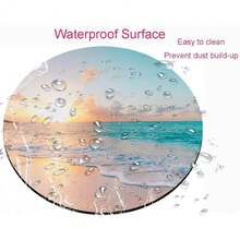 Round  Pad, Beach Premium-Textured  Mat, Washable Pads With Lycra Cloth, Non-Slip Rubber Base Small Pad, 7.9*7.9*0.12 Inches (Beach),11Beach - 11Bãi biển - Xem 4