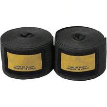 Pissente Vendas para Manos de Boxeo, 1 par de Vendajes Elásticos para Pulgar de 118 Pulgadas, Vendas para Manos Deportivas Ajustables para Hombres, Mujeres, Boxeo, Artes Marciales Mixtas, - Negro - Ver 2