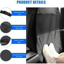 2 fundas de asiento trasero para niños, protector de asiento de coche con 2 bolsillos de almacenamiento, resistente al agua de alta calidad para proteger el vehículo de la suciedad, el barro y - 1 - Ver 4