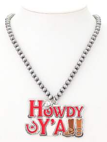 男士西部牛仔风格字母夸张波西米亚风项链（1件装） - 項鍊 - 查看 10