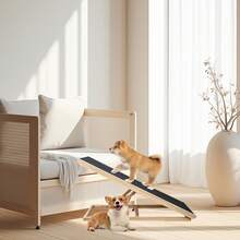 Wooden Pet Ramp, Height-Adjustable Pet Ladder - 黑色 - 查看 10