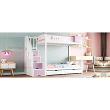 Kids Bed Frames, Headboards & Footboards - White+Pink + Wood + 90cm*200cm - View 7
