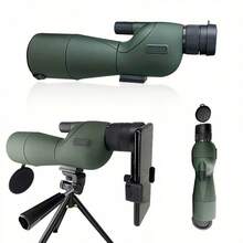 Adjustable Tripod And Carrying Case High-Power Binoculars - Suitable For Birdwatching, Hunting And Wildlife Observation, Manual Focus, 60mm Objective Lens Diameter, Durable ABS Structure - Green - View 1