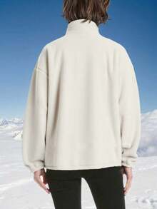 女士长袖休闲抓绒套头衫 - 彩色 - 查看 2