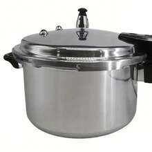 exprés de aluminio de 9 litros, 26 pulgadas, con 8 sistemas de diseño de principales, incluyendo una canasta de vapor, cuchara y destornillador, compatible con estufa de gas y placa de inducción, una buena ayuda para cocinar. - Gris Claro - Ver 7