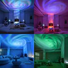 2-In-1 Northern Lights & Ocean Wave Projector With Remote Control, Party Lighting Projector, Home Decor LED Color Changing Lamp, Birthday & Valentine's Day Gift - Multicolor - View 8