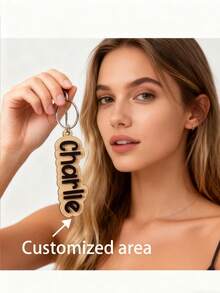 Personalized Best Friend Keychain - Customized Name Gift, Bold Letter Design - Birthday/Christmas Gift For Women, Acrylic Material Suitable For BFF, Couples, Family - Decorative And Practical, Multi-Functional Choice, Including Party Favors, Friendship Memorabilia, Fashion Accessory, High-Quality Engraving Craftsmanship, Smooth Surface Finish, Collectible Keepsake - Style 18 - View 2