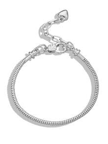 1pc Personalized Smooth A-Z Letter Pendant Bracelet, Women's DIY Customized Name Initial Adjustable Bracelet