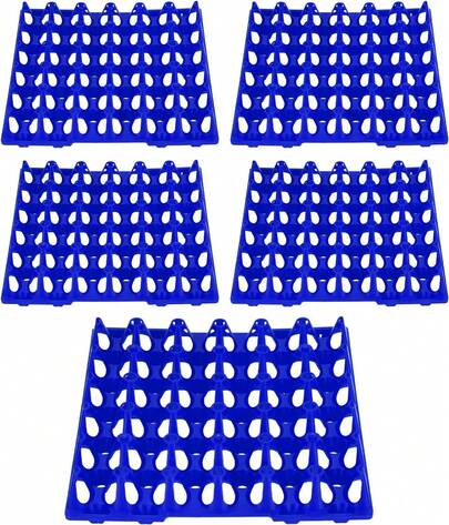 Cajas de Huevos, bandeja de almacenamiento de huevos reutilizable de 30 celdas 5 PCS para Hennery Farm (Azul)