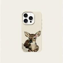 1pc TPU Material Cute Fawn Pattern Phone Case Compatible With Iphone 17 Pro Max/17/16 Pro Max/15/13/12/11, S20 FE/A15/S24/A55, Redmi Note 11/Note 12/Note 13 Pro, Full Coverage Anti-Drop Soft Protective Cover