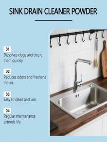 jakehoe Drain Unclogging Powder, Kitchen & Bathroom Pipe Cleaner, Odor Removal, Dissolves Blockages (Random New/Old Model Shipped) - Powdery - View 6