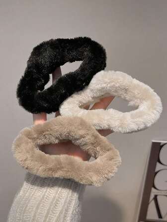 3pcs/Set Fashionable Minimalist Fluffy Cloud Hair Clips, Large Size Women Autumn/Winter Atmosphere Hair Claw Hairpins, Elegant Bun Accessories