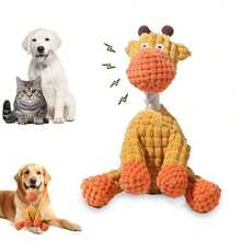 Indestructible Dog Chew Toy - Heavy Duty Plush Chew Resistant Toy With Squeaker, Chew Toy, Suitable For Aggressive Chewers, Teeth Cleaning And Dental Health, Fit For Small, Medium, Large Dogs - Indoor/Outdoor Play (Orange And Green) - Ideal Puppy Teething Toy, Pet Supplies, Sturdy Construction, Pet Owners, No Battery Required, Dog Chew Toy Rope Duck, Duck Cat Toy, Cat Chew Toy, Dog Chew Toy - Multicolor - View 8