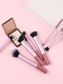 8/7件套粉色专业化妆刷套装，包含腮红刷、散粉刷、遮瑕刷、眼影刷，全套化妆工具，旅行及送礼佳品。 - 彩色 - 查看 3