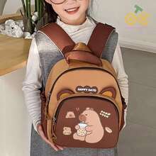 Nueva Mochila Para NiñOs Con Estampado De Dibujos Animados, Ardilla Capibara De Dibujos Animados, ImpresióN De Dibujos Animados Llena De Ingenuidad, DiseñO De Cierre Con Cremallera, Mochila Multifuncional, Mochila Escolar Grande Con Carpincho, Bolso De Calle A Juego De Moda, Mochila De Moda Para Mujer MultifuncióN, Mochila Escolar Exquisita, Bolso Para TeléFono MóVil Y Computadora, Correas Ajustables Para Los Hombros, Tela Resistente Al Desgaste, PortáTil Y Ligera, Mochila De Capibara, Bonita Y Ligera Para NiñAs, Adecuado Para Fashionistas, Trabajo, Negocios, Viajes, Picnics Y Actividades Al Aire Libre - té con leche - Ver 8