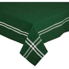DII 100% algodón, Lavable a máquina, Mantel Individual a Rayas francesas para cenas, Verano y picnics Aire Libre, Azul (Chambray Blue), Tablecloth - 60 x 120, 1(132.1 x 132.1 cm (Rectangular) Verde bálsamo) - Multicolor - Ver 2