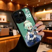 Funda de teléfono con diseño de personaje y texto para  14 Pro Max,  13 Pro,  12,  Galaxy S23, S22, S21, protector de teléfono, funda de pareja, regalo para novio, novia, regalo de vacaciones - Café integral - Ver 6