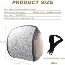 2 fundas para reposacabezas de asiento de coche, transpirable, flexible, para reposacabezas de automóvil, almohadilla acogedora para invierno, con correas elásticas, protector de reposacabezas a - Beige, sudadera - Ver 5