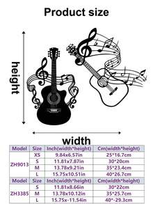 Tranh treo tường hình nốt nhạc và guitar bằng kim loại đen - Hoàn hảo cho phòng học, hội trường, nhà ở và quán cà phê - Trang trí theo phong cách nông trại, đồ sưu tầm cho người yêu nhạc, trang trí phòng ngủ, tranh treo tường chủ đề âm nhạc, quà tặng cho nam/nữ, trang trí phòng lý tưởng, tranh nghệ thuật treo tường, lễ hội âm nhạc. - Nhiều màu - Xem 2