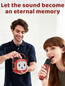 EIGIIS 1台全新迷你卡拉OK机，便携式卡拉OK音箱，配备2个无线麦克风，无线扬声器，RGB炫彩灯效，USB充电，兼容智能手机，是家庭聚会、生日、圣诞节、冬季送礼的理想之选，也是音乐爱好者的完美礼物。 - 均碼 - 查看 6