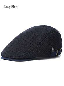 Men's Winter Newsboy Cap Warm Adjustable Beret Forward Hat - Retro - View 13