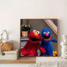 Sesame Street 芝麻街 - 艾摩/大鸟/甜饼怪/伯特/厄尼/5D钻石画套装,适合初学者和成人。钻石点画套装,宝石艺术卡通画,时尚DIY手工艺品,钻石画艺术品,家居墙面装饰,适合家居装饰,生日礼物 - 彩色 - 查看 24