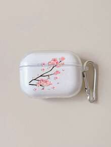 Transparent Cherry Blossom Protective Case Compatible With Apple 2/1, Soft Silicone Full Body Anti-Drop Cover For AirPods Pro 2/3/4 - Red - View 9