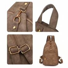Women's Versatile Shoulder Bag Crossbody Travel Backpack Large Capacity Casual Backpack Brown - màu nâu - Xem 7