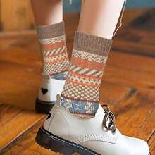 4 pares de calcetines invisibles para mujer, corte bajo, antideslizante, talla 5-11 (beige + negro, zapato de mujer de EE.UU. 5-7 (8.5 "-9.3")(Talla única C-01 5 Pack Warm Socks) - Multicolor - Ver 8