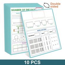 Lachilly 10pcs Reusable Math Flash Cards, Mini Whiteboard, Daily Number Chart, Daily Math Skill Practice, Elementary Teaching Aids, Addition & Subtraction Cards, Place Value Digit Blocks, Number Bones, Decimal Place Value Blocks, Math Axis Practice Sheets, Suitable For Classroom Teaching, Math Games, Teacher Supplies, Math Learning Tools, Math Activities, Math Visual Aids - Multicolor - View 14