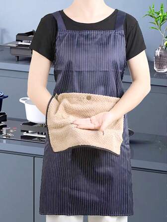1pc Adjustable Bib Apron, With Detachable Apron, Made Of Polyester Fabric, Water-Resistant Apron, Cooking Kitchen Restaurant Apron For Women, Men, Chef, BBQ, Crafting, Outdoor Use
