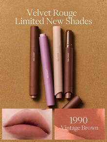 JOOCYEE Velvet Rouge Limited New Shades Lip Liner Pencil, Matte Finish, Easy Application, Fashionable Autumn/Winter Brown Tones - 1990 復古棕色 - 查看 1