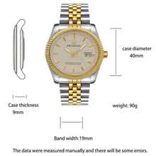 PROKING 40mm Gold Men's Watch, Japanese MIYOTA Quartz Movement, 304 Stainless Steel, Business Luxury Waterproof Calendar Wristwatch, Deluxe Classic, Suitable For Daily Decoration, Great Birthday Gift - White - View 11