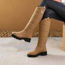 New Thick Sole Warm Winter Snow Boots For Women, Outdoor Sports Mid-Calf Shoes - Khaki - View 18
