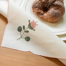1pc/4pcs Solid Color Embroidered Floral Napkins, Suitable For Dining Table Decor, Photography, Celebrations - Multicolor - View 10