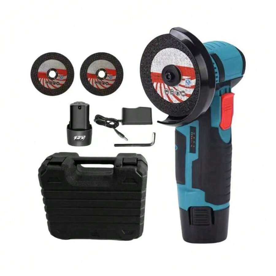 Mini amoladora angular inalámbrica de 12 V Amoladora angular sin escobillas Kit de herramientas de corte de alta potencia Amoladora eléctrica con - Tipo de Enchufe A USA (110-127V) - Ver 1