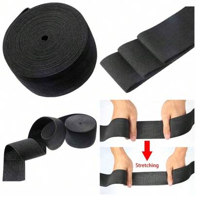 Elastic Spool 2 Inch X 5 Yard Black Stretch Cord For Craft Sewing DIY