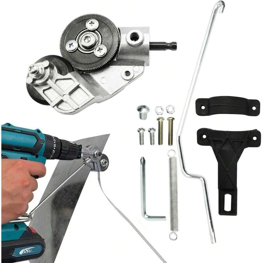 Upgraded Metal Nibbler Drill Attachment - Effortless Cutter For Iron, Steel, Aluminum & Copper Sheets, DIY Power Drill Adapter Tool For Smooth, Fast Cuts - Bạc - Xem 1