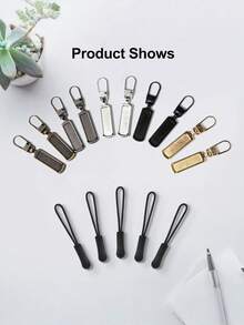 5pcs Zipper Slider Puller, Instant Zipper Repair Kit, Zipper Slider Replacement For Jacket Backpacks, Sewing Supplies